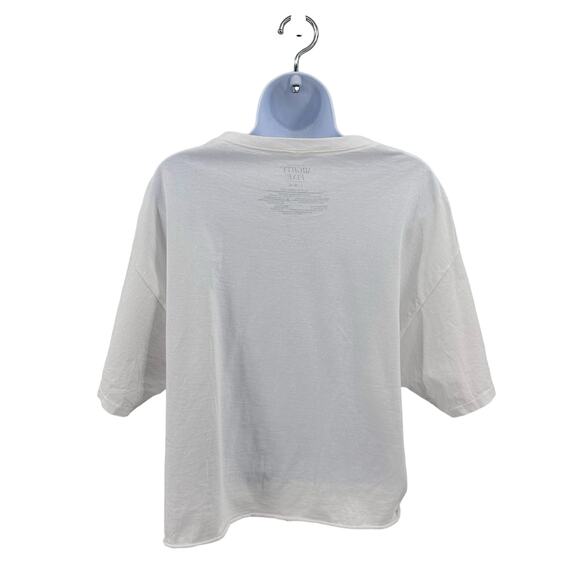 Mighty Fine Graphic Crop T SZ Large WMNS Lucky Charm T-shirt Cropped Tee SS Crew - Picture 2 of 4